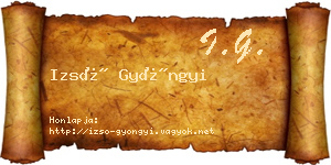 Izsó Gyöngyi névjegykártya
