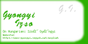 gyongyi izso business card