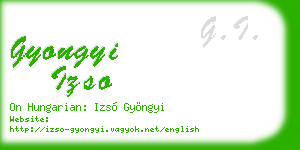 gyongyi izso business card